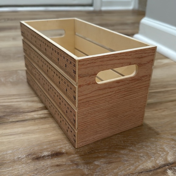 Wooden Ruler Design Storage Box - Picture 3 of 4